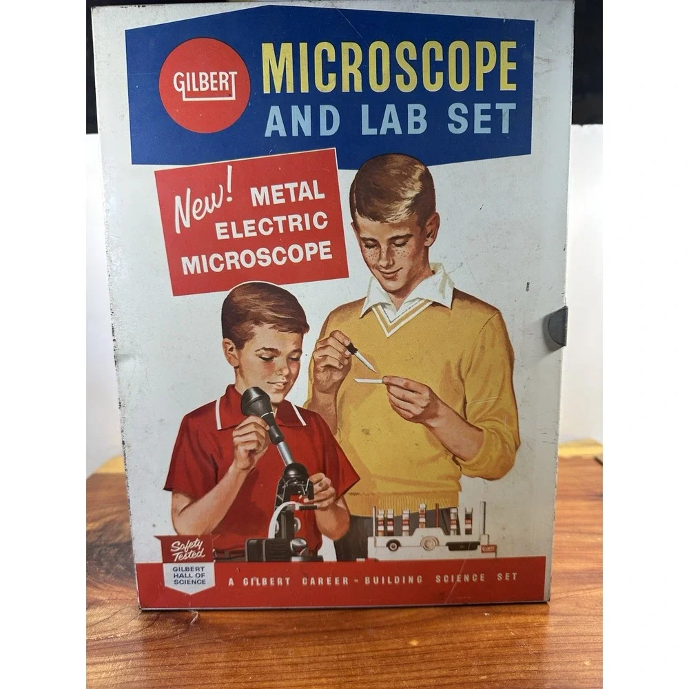 Vintage Gilbert Microscope And Lab Set Metal BOX Only